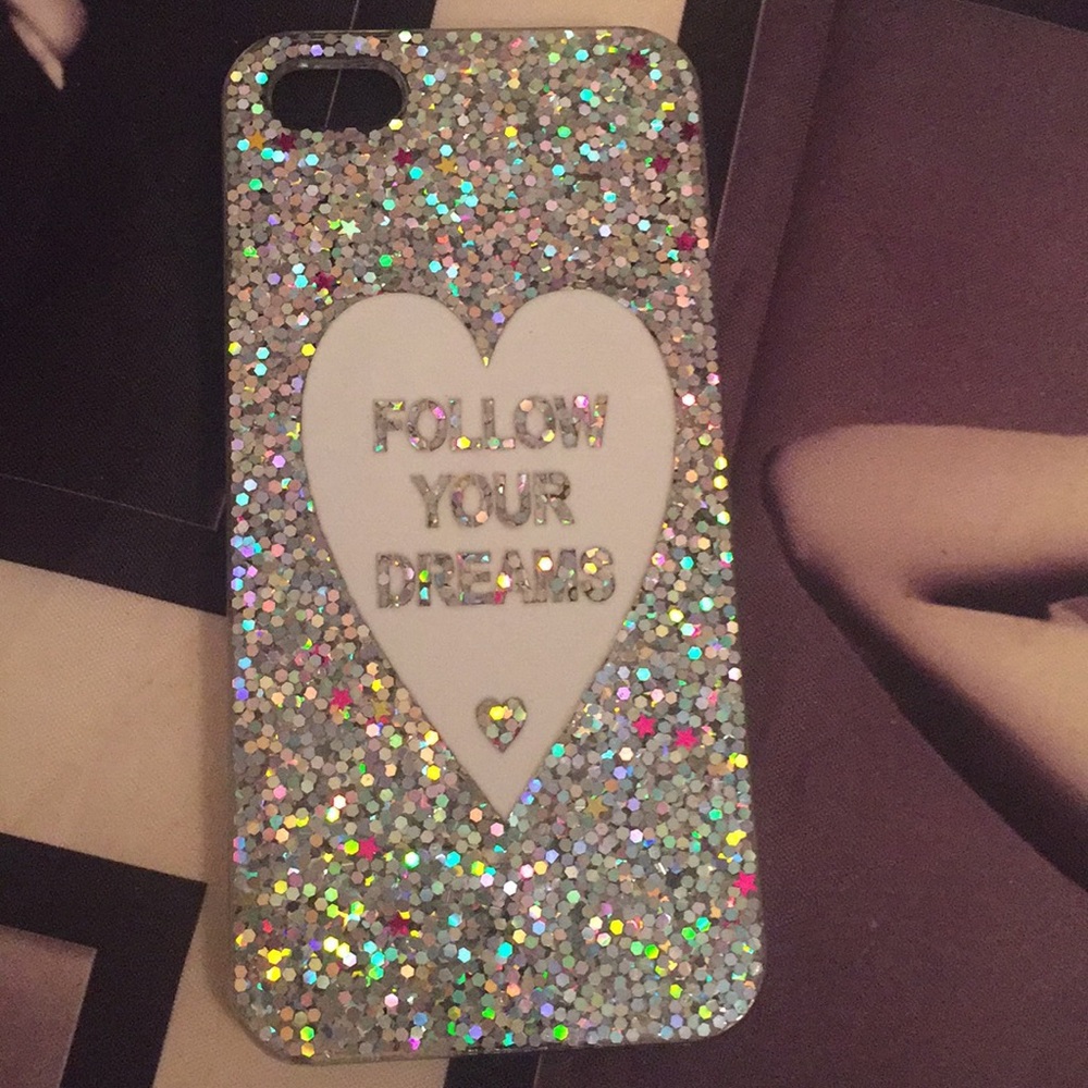 Glitter “follow your dreams “ iPhone 5 cases